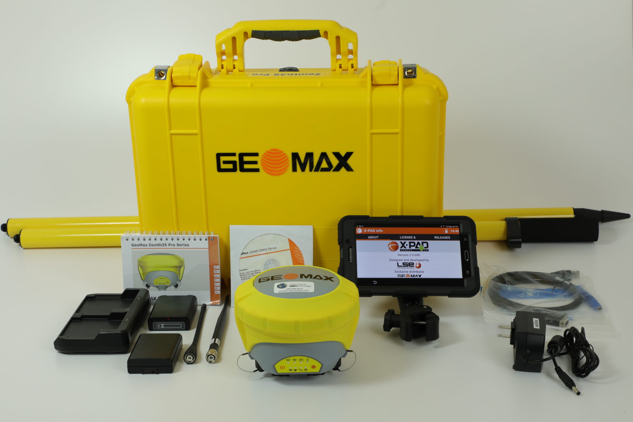 Geomax Zenith 35 GPS GNSS Antenna with 7 inch Galaxy Tab A with XPad