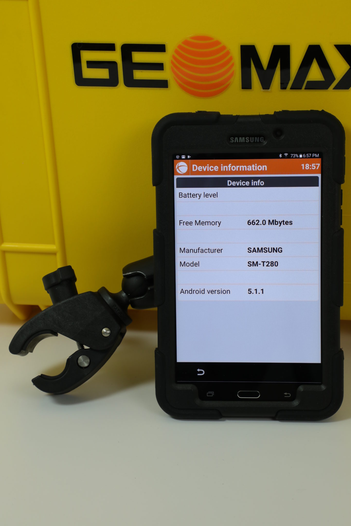 Geomax Zenith 35 GPS GNSS Antenna with 7 inch Galaxy Tab A with XPad