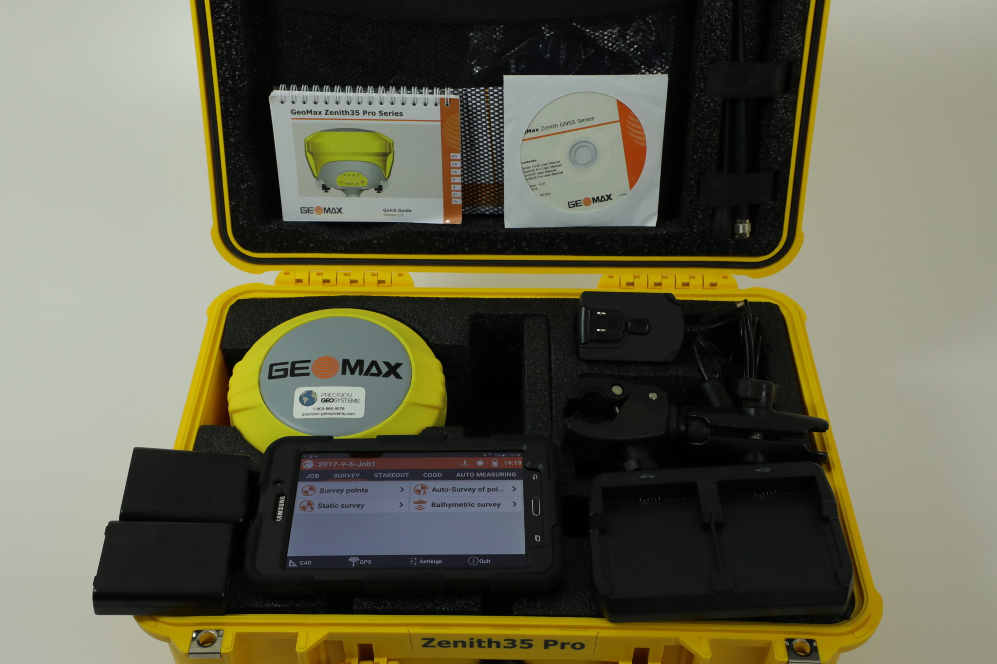 Geomax Zenith 35 GPS GNSS Antenna with 7 inch Galaxy Tab A with XPad