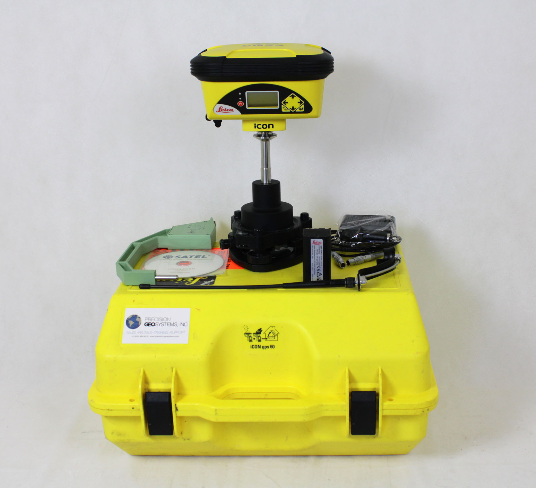 Leica iCON GPS 60 Base Kit- iCG60 Smart Antenna w/ Satel 403-473MHz UHF Radio Tranceiver, Mfg. 2015